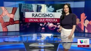 Screenshot from a late-news report on “Racism: An Enduring Evil”